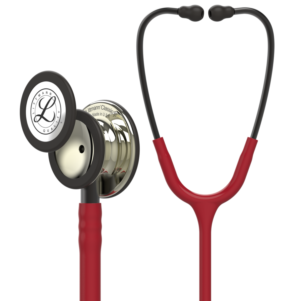 3M™ Littmann® Classic III™ Stethoscope Burgundy Tube-Champagne Chestpiece-Smoke Finish Headset-Smoke Stem