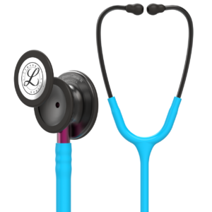 3M™ Littmann® Classic III™ Stethoscope Turquoise Tube-Smoke Chestpiece Smoke Finish Headset-Pink Stem